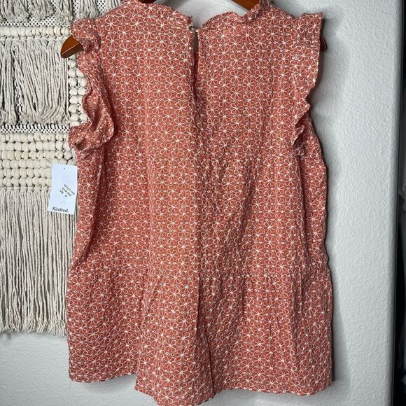 Orange Floral Embroidered Blouse - Picture 2 of 6